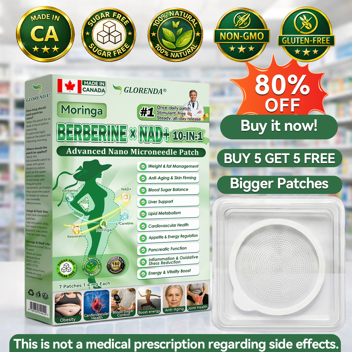 🇨🇦𝑶𝒇𝒇𝒊𝒄𝒊𝒂𝒍 𝑺𝒕𝒐𝒓𝒆  | 🌹𝐆𝑳𝑶𝗥𝗘𝗡𝘿𝘼® 𝙈𝒐𝒓𝒊𝒏𝒈𝗮 · 𝗕𝗲𝗿𝗯𝐞𝐫𝐢𝐧𝙚 × 𝙉𝑨𝑫+ 𝟏𝟎-𝙞𝙣-𝟏 𝘼𝒅𝒗𝒂𝒏𝒄𝒆𝐝 𝐍𝐚𝐧𝙤 𝙈𝙞𝙘𝙧𝙤𝙣𝒆𝒆𝒅𝒍𝐞 𝐏𝐚𝐭𝙘𝙝(𝐉𝐮𝐬𝐭 𝐨𝐧𝐜𝐞 𝐚 𝐝𝐚𝐲, 𝐯𝐢𝐬𝐢𝐛𝐥𝐞 𝐜𝐡𝐚𝐧𝐠𝐞𝐬 𝐢𝐧 𝟕 𝐝𝐚𝐲𝐬） ✅ 𝐅𝐨𝐫 𝐨𝐛𝐞𝐬𝐢𝐭𝐲,𝐝𝐢𝐚𝐛𝐞𝐭𝐞𝐬, 𝐬𝐥𝐞𝐞𝐩 𝐚𝐩𝐧𝐞𝐚, 𝐣𝐨𝐢𝐧𝐭 𝐢𝐬𝐬𝐮𝐞𝐬, 𝐚𝐧𝐝 𝐦𝐨𝐫𝐞